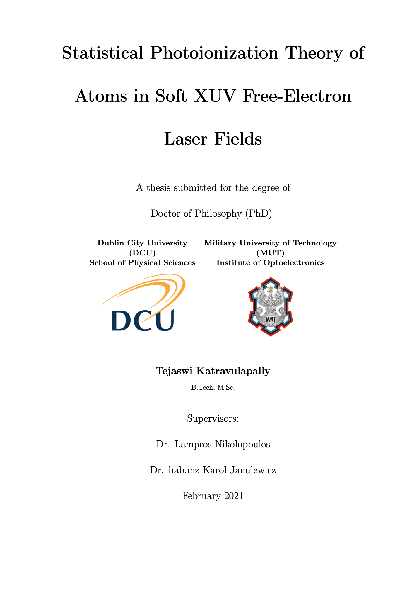 Doctoral thesis title page